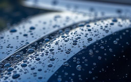 Water beading off a car with ceramic coating protection.